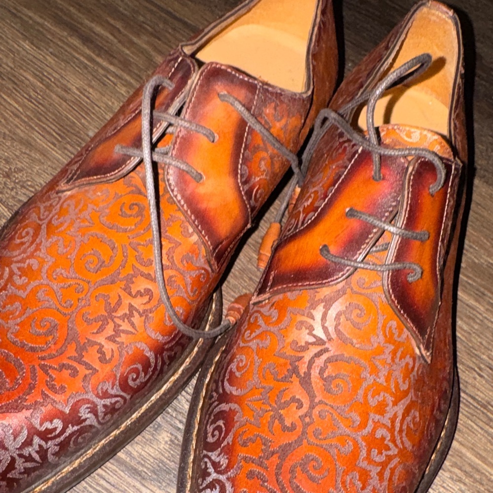 Mezlan Intricate Brown Leather Oxfords - Picture 7 of 12